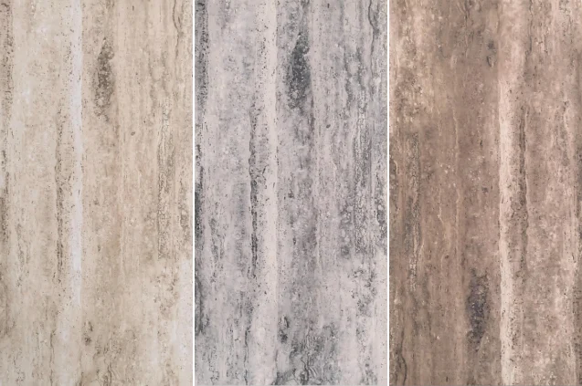 Linear Travertine · Printed flexible stone